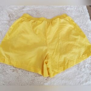 Vintage 100% nylon yellow shorts, made in Mexico , Athletis Works , size S